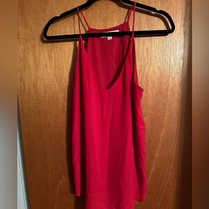 Loft V-Neck Strappy Red Tank Top
